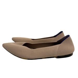Rothy’s The Point Flats Women’s Sz 10 Beige Knit Washable Sustainable Eco Casual